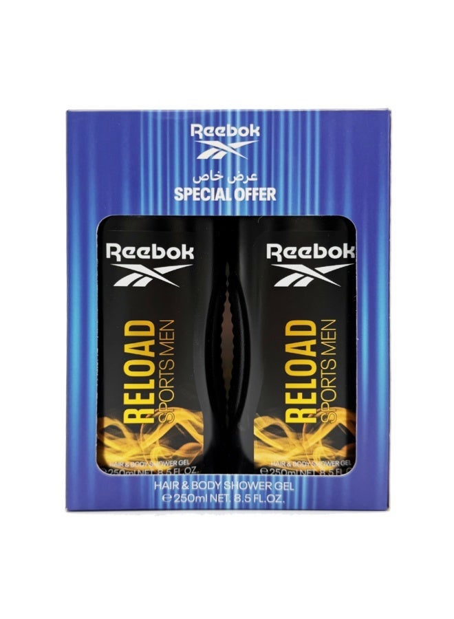 Reebok Reload Shower Gel For Him 250Ml x2 - Image 1